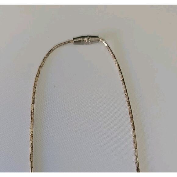 Vintage Liquid Sterling Silver Necklace 925 Round Opal Pendant Southwestern - Picture 4 of 7